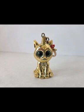 Gold Unicorn Ty Beanie Keychain